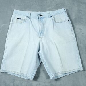 VTG 90s Lee Denim Jean Shorts Light Wash 38 Waist 100% Cotton Made in USA